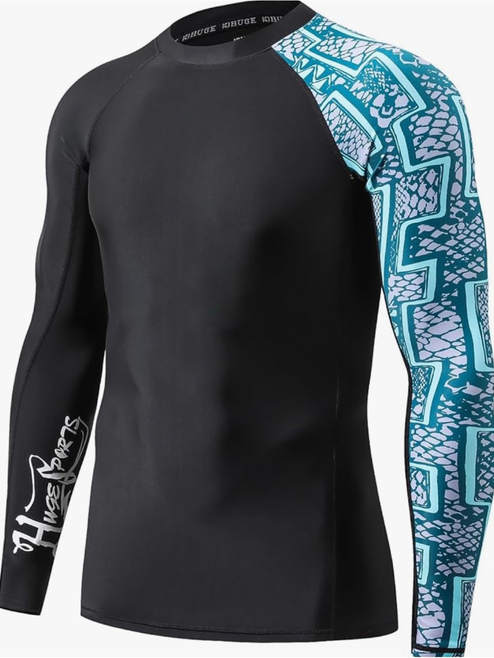 Huge Sports Black Swim Rash guard UPF50+ size Large